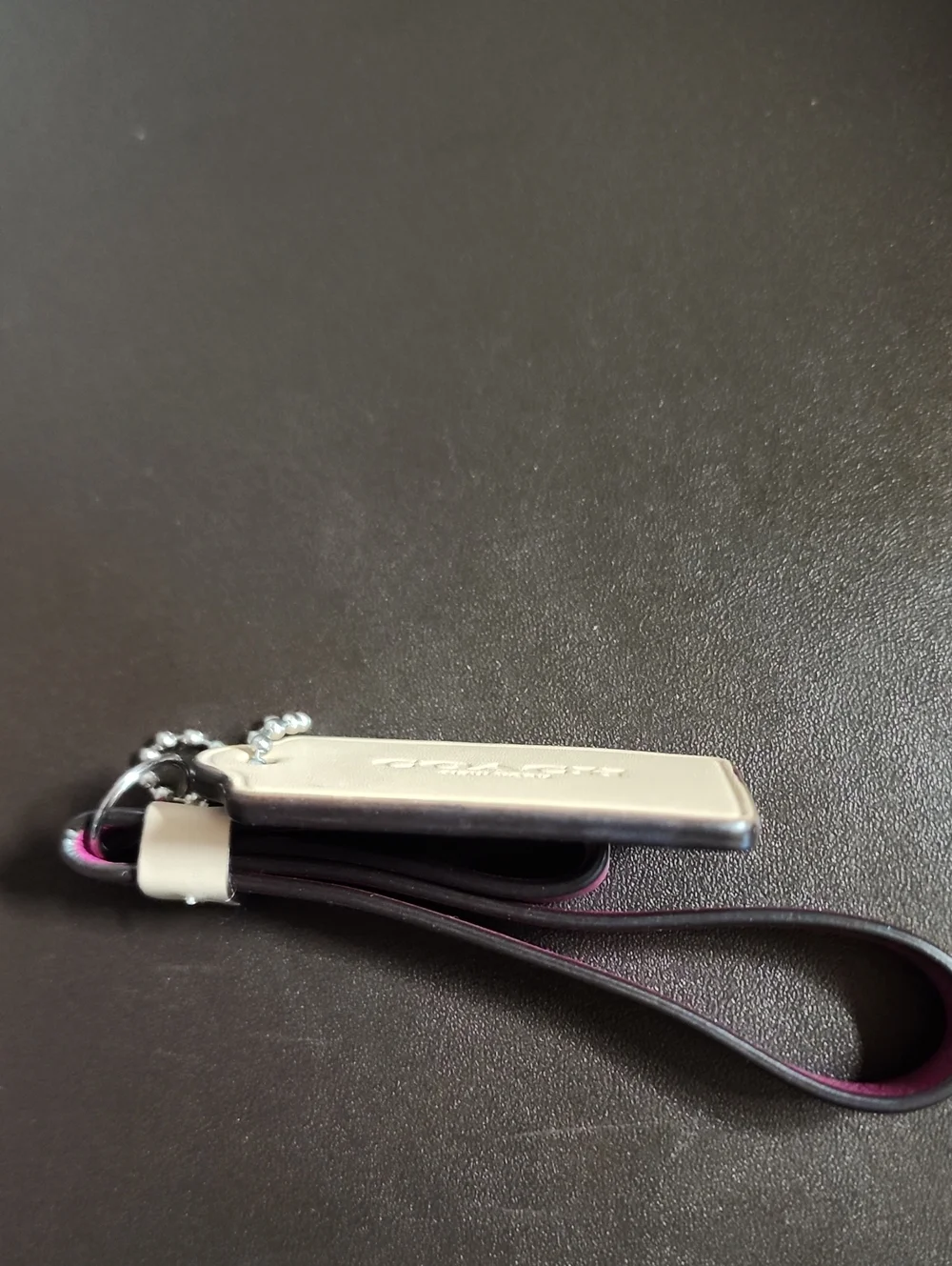 Coach Two-Tone Leather Tassel Charm w/ Hang Tag Like New
